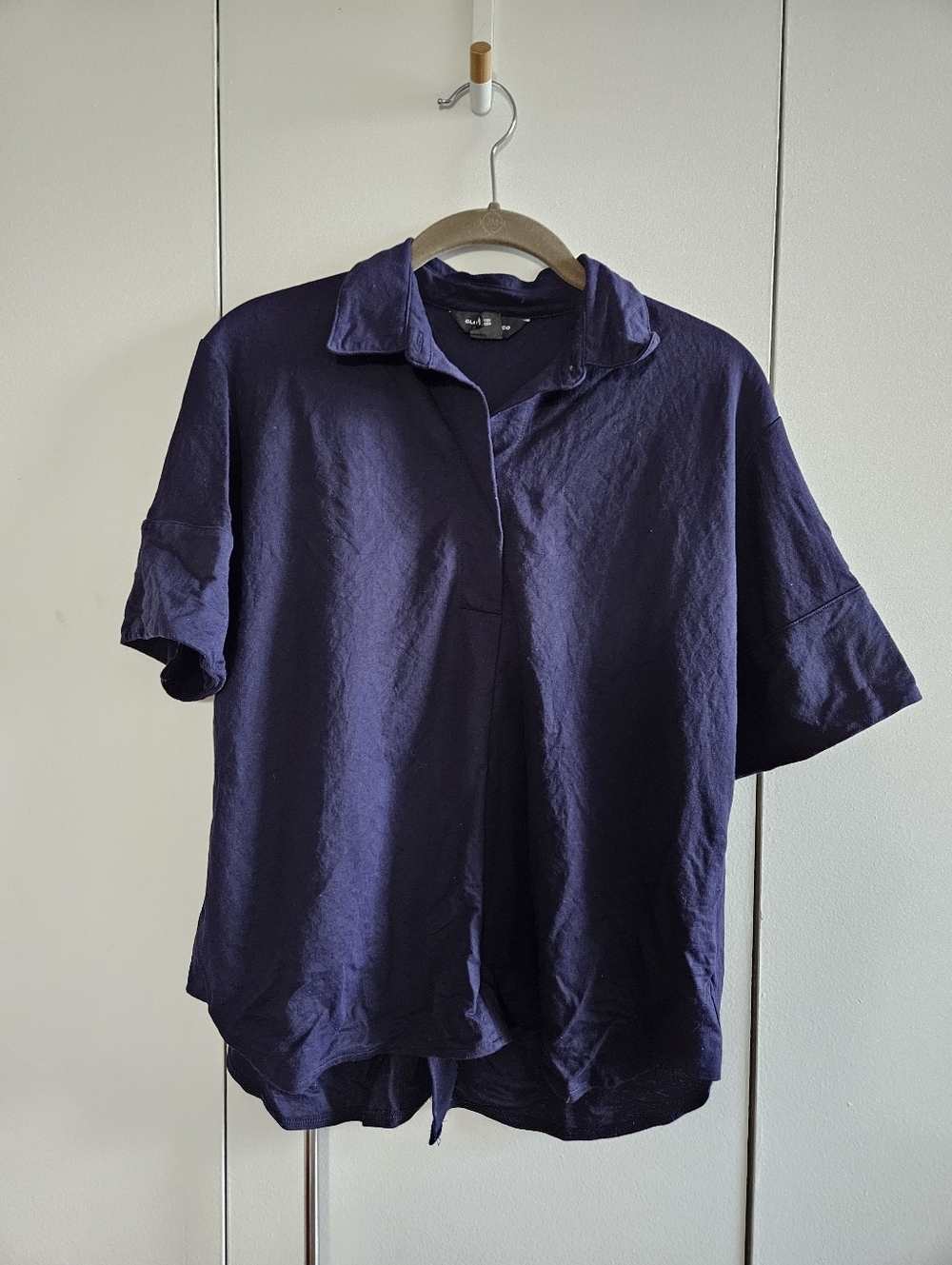 Club Monaco Women's Size S/P Short-Sleeve Polo — Navy